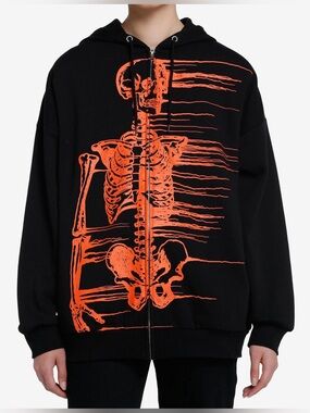 Hot Topic Skeleton Zip Up Hoodie